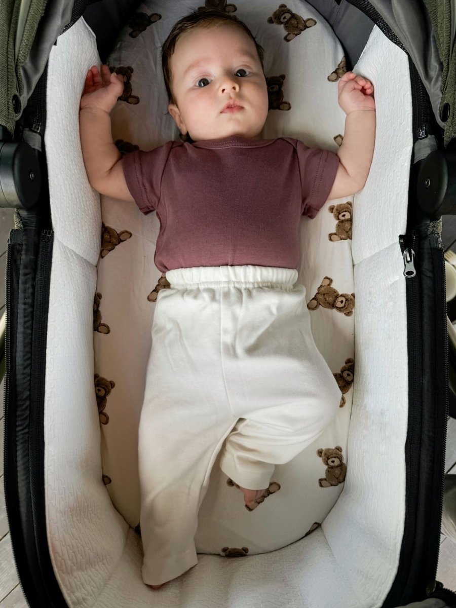 Боді дитячий однотоннийз коротким рукавом - Молочний - Agukids