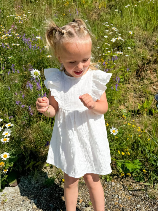 Муслінове плаття для дівчинки - Молочний - Agukids