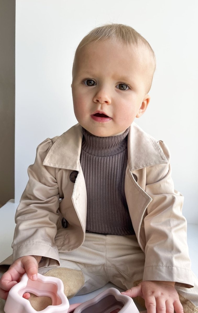 Боді гольф на довгий рукав - Шоколад - Agukids