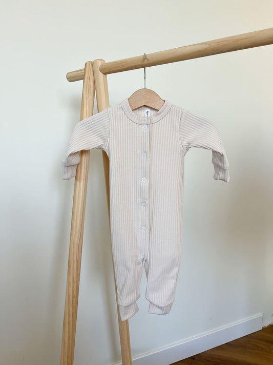 Чоловічок для немовлят з рубчика - Кремовий - Agukids