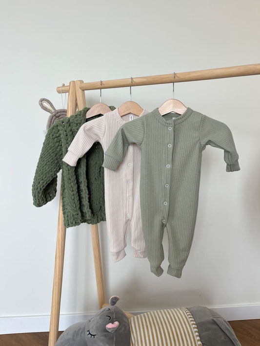 Чоловічок для немовлят з рубчика - М'ятний - Agukids