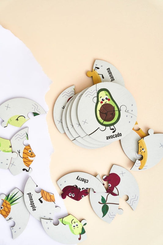 Дерев'яний пазл 3в1 з малюнками для дитини - Текст українською - Agukids