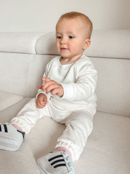 Костюм комплект для малюка - Молочний у крапку - Agukids