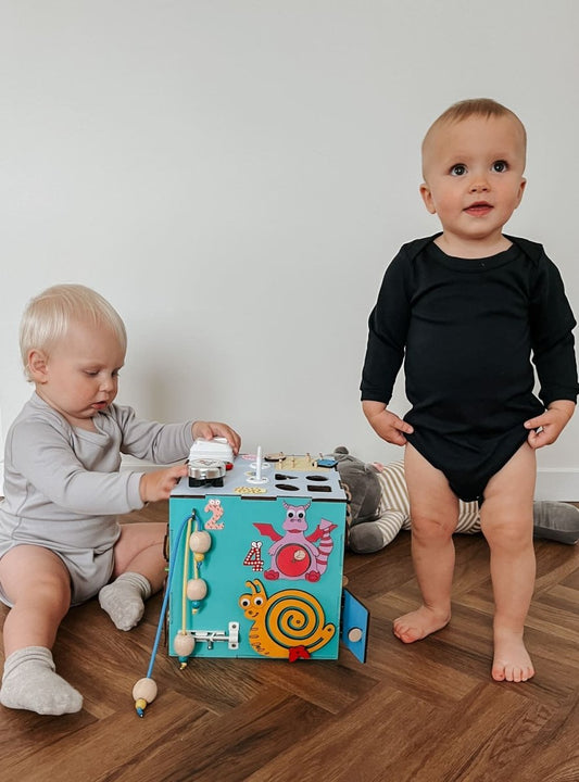 Набір чорних однотонних боді з довгим рукавом (3шт) - Agukids