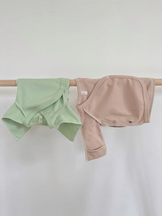 Сорочка для новонароджених (шви назовні та антицарапки) - Молочний - Agukids