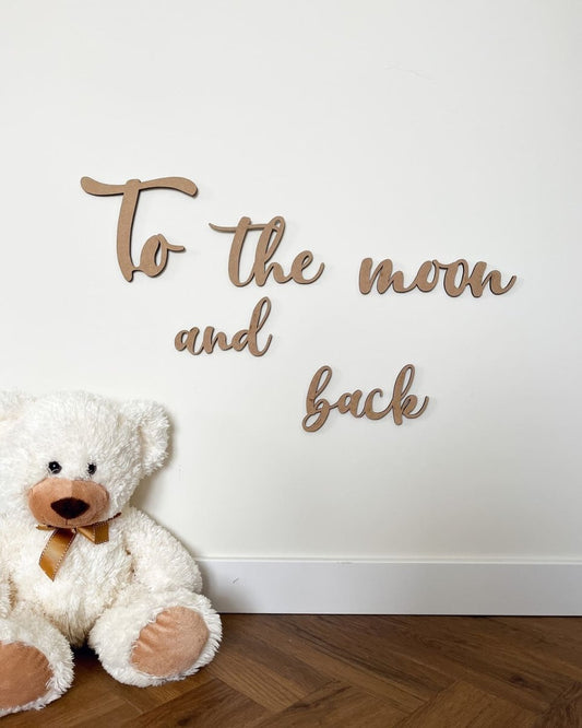 To The Moon and Back напис на стіну - Agukids