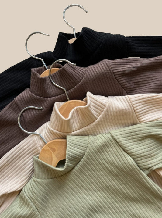 Боді гольф на довгий рукав - Шоколад - Agukids