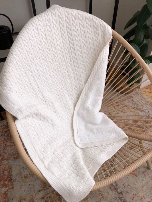 Утеплений в'язаний плед (коса) - Agukids